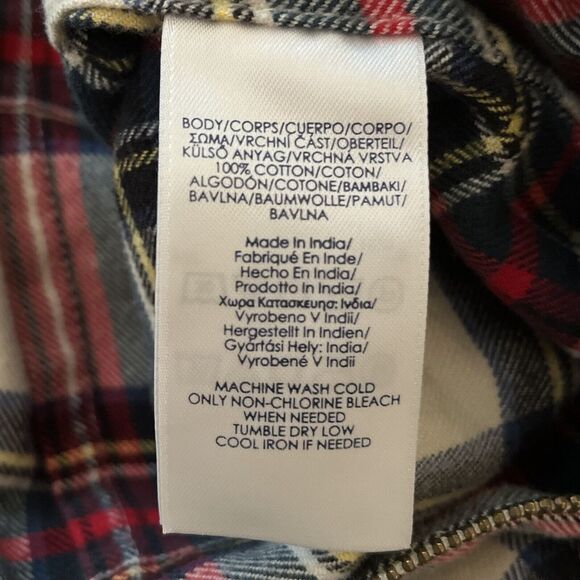 Chaps Women’s Plaid Flannel Shirt Multicolor Long Sleeve Full Zip 100% Cotton SP - Picture 6 of 7